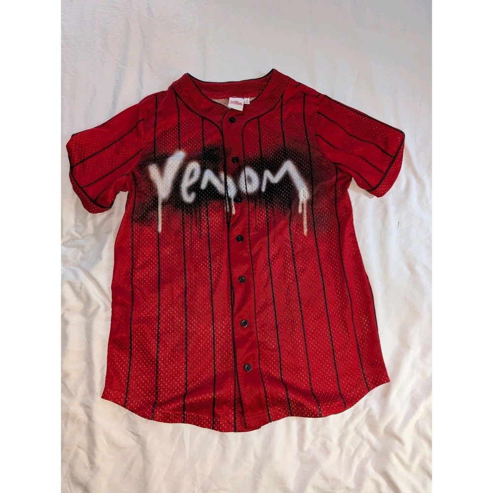 Marvel Venom Adult Small Mesh Graphic Print Short Sleeve Jersey‎ Style Shirt